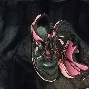 Pink and Black Athletic Shoes